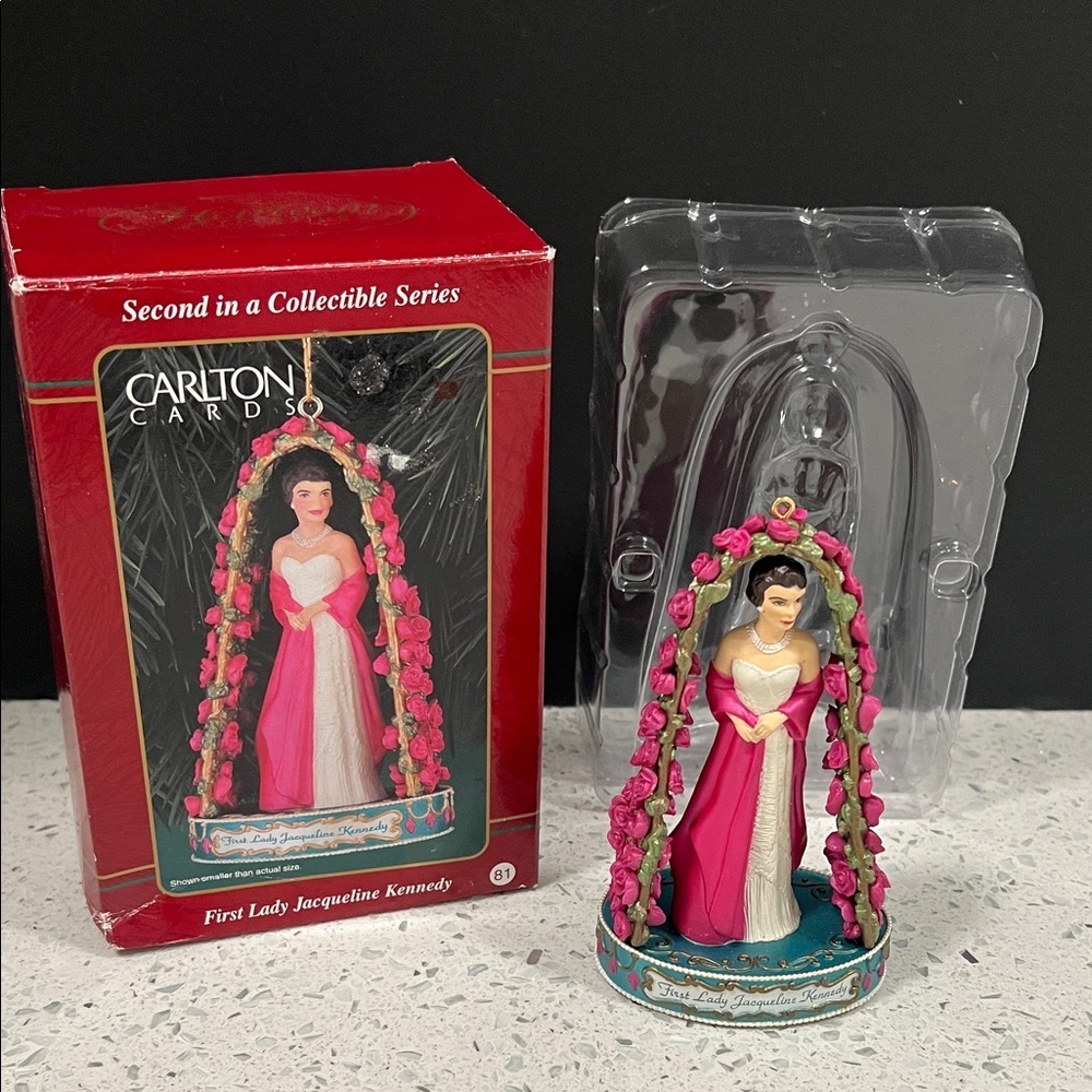 Carlton Cards First Lady Figurine in Pink and White